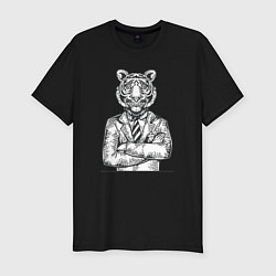 Мужская slim-футболка Модный Тигр