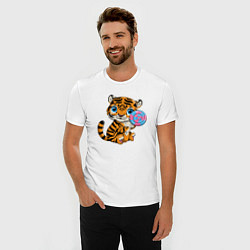 Футболка slim-fit Сладкий Тигренок, цвет: белый — фото 2
