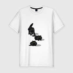 Мужская slim-футболка 3 кота-жная история