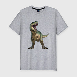 Мужская slim-футболка Тираннозавр