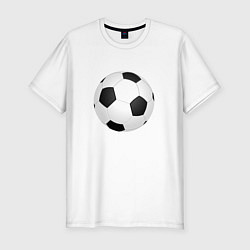 Футболка slim-fit Футбольный мяч, цвет: белый