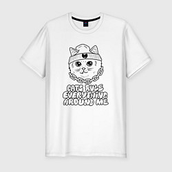 Футболка slim-fit Cats Rule, цвет: белый