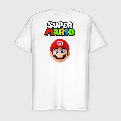 Мужская slim-футболка Mario Bros / Белый – фото 2