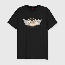 Мужская slim-футболка Кошки ангелы