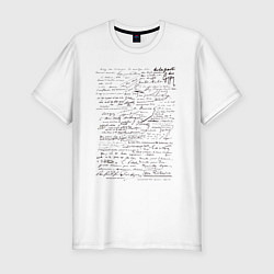 Футболка slim-fit Рукописный текст, цвет: белый