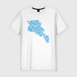 Мужская slim-футболка Armenia Blue Map