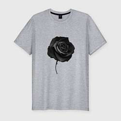 Мужская slim-футболка Чёрная роза Black rose