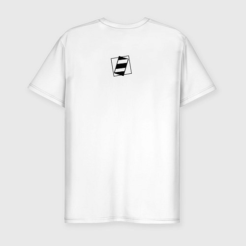 Мужская slim-футболка Барбер черный / Белый – фото 2