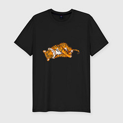 Мужская slim-футболка Спящий тигр