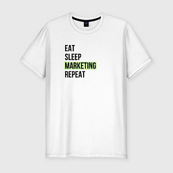 Мужская slim-футболка Eat Sleep Marketing Repeat