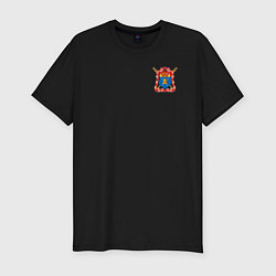Мужская slim-футболка Волжское казачье войско с эмблемой