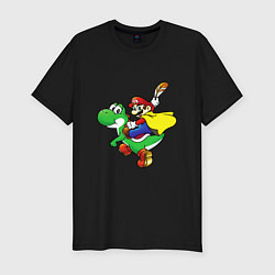 Мужская slim-футболка Yoshi&Mario
