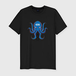 Мужская slim-футболка Ojingeo geim синий кальмар