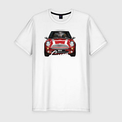 Футболка slim-fit Авто Mini Cooper, цвет: белый