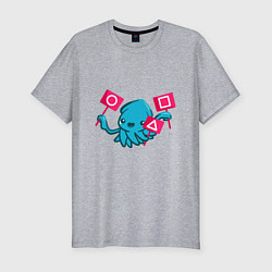Мужская slim-футболка Blue Squid