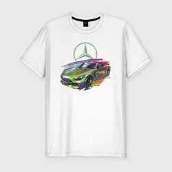 Футболка slim-fit Mercedes V8 Biturbo motorsport - sketch, цвет: белый