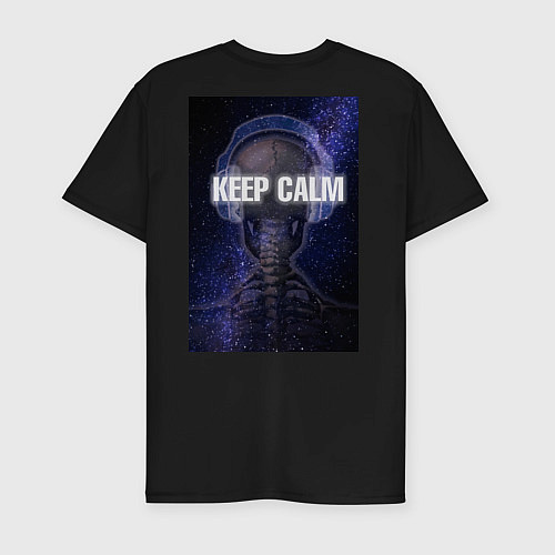 Мужская slim-футболка ART - KEEP CALM / Черный – фото 2