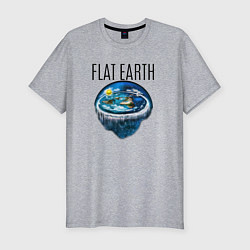 Мужская slim-футболка The Flat Earth