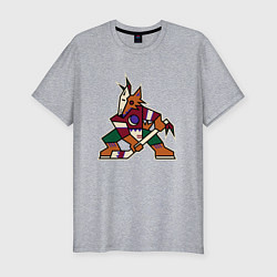 Мужская slim-футболка Аризона Койотис логотип