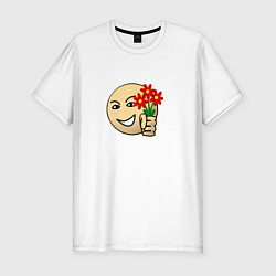 Мужская slim-футболка Стикер с цветами