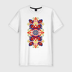 Мужская slim-футболка Монгольский орнамент