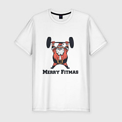 Мужская slim-футболка Merry Fitmas