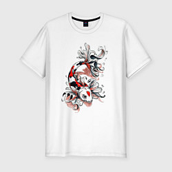 Футболка slim-fit Японский карпик, цвет: белый