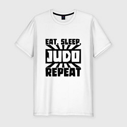 Мужская slim-футболка Eat, Sleep, Judo, Repeat