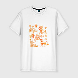Футболка slim-fit Tiger Тигр Этно, цвет: белый