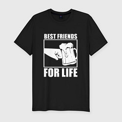 Мужская slim-футболка Best Friends For Life-Кулак встрою