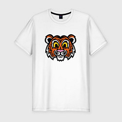Мужская slim-футболка Голова забавного тигра