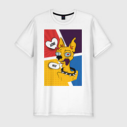 Футболка slim-fit Comics Пес Dog Yes Love, цвет: белый