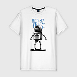 Мужская slim-футболка Heavy New Robot Year!
