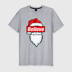 Мужская slim-футболка I Believe In Santa Я Верю В Санту