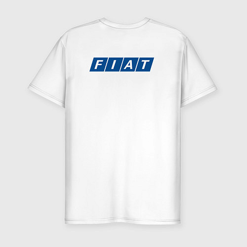 Мужская slim-футболка FIAT MINI LOGO спина / Белый – фото 2