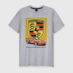 Футболка slim-fit Porsche 911 Carrera RSR - Daytona 24 Hours 1973, цвет: меланж