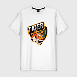 Футболка slim-fit Тигр Tiger логотип, цвет: белый