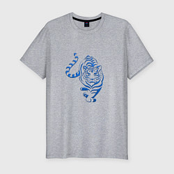 Мужская slim-футболка Символ года тигр 2022