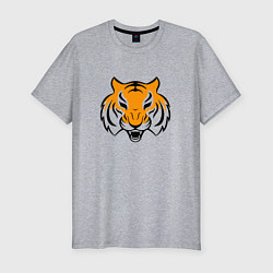 Футболка slim-fit Тигр логотип, цвет: меланж