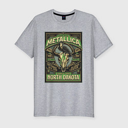 Футболка slim-fit Metallica - North Dakota playbill, цвет: меланж
