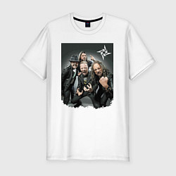 Футболка slim-fit Metallica - cool dudes! Thrash metal!, цвет: белый