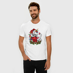 Футболка slim-fit Unicorn Santa, цвет: белый — фото 2