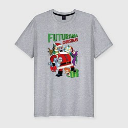 Мужская slim-футболка Christmas Futurama