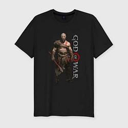 Футболка slim-fit КРАТОС, БОГ ВОЙНЫ GOD OF WAR, цвет: черный