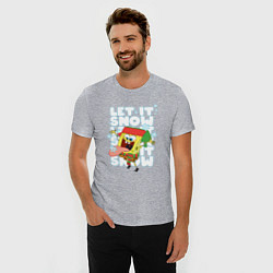 Футболка slim-fit LET IT SNOW ГУБКА БОБ, цвет: меланж — фото 2