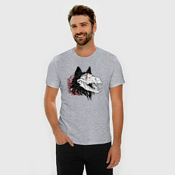 Футболка slim-fit Fashionable avant-garde wolf, цвет: меланж — фото 2