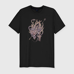 Мужская slim-футболка Череп, змея и стрела