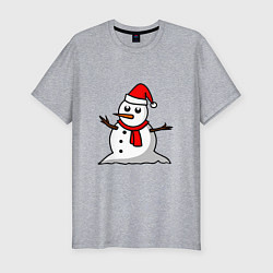 Мужская slim-футболка Двухсторонний снеговик