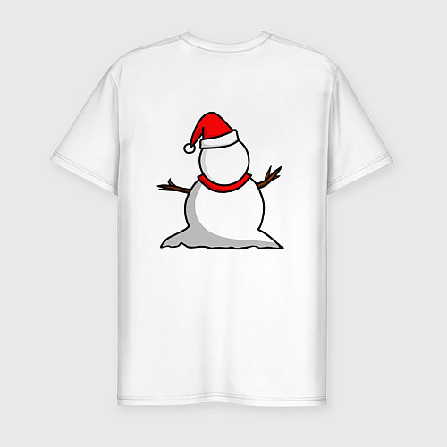 Мужская slim-футболка Двухсторонний снеговик / Белый – фото 2