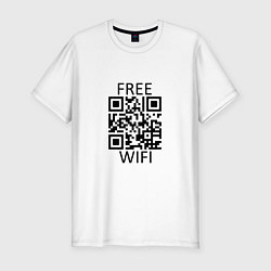 Футболка slim-fit Бесплатный Wi-Fi, цвет: белый